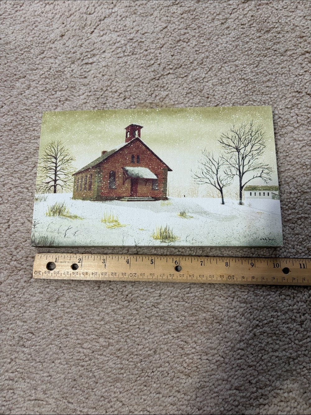 Rustic Red Schoolhouse Winter Wall Art